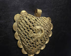 Oversized Sankofa Bird Adinkra Brass Pendant Handmade in Ghana