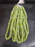 Fused Krobo Recycled Glass Beads | Lime Olive Green Ghana Glass Beads | Authentic African Designer Jewelry Supplies