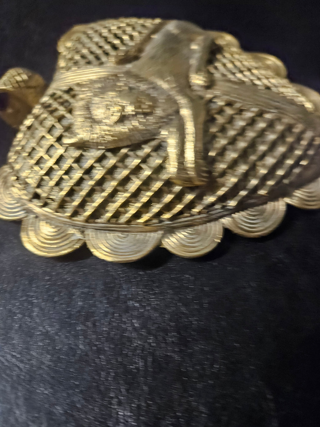 Lion on Adinkrahene African Brass Pendant | Handmade in Ghana