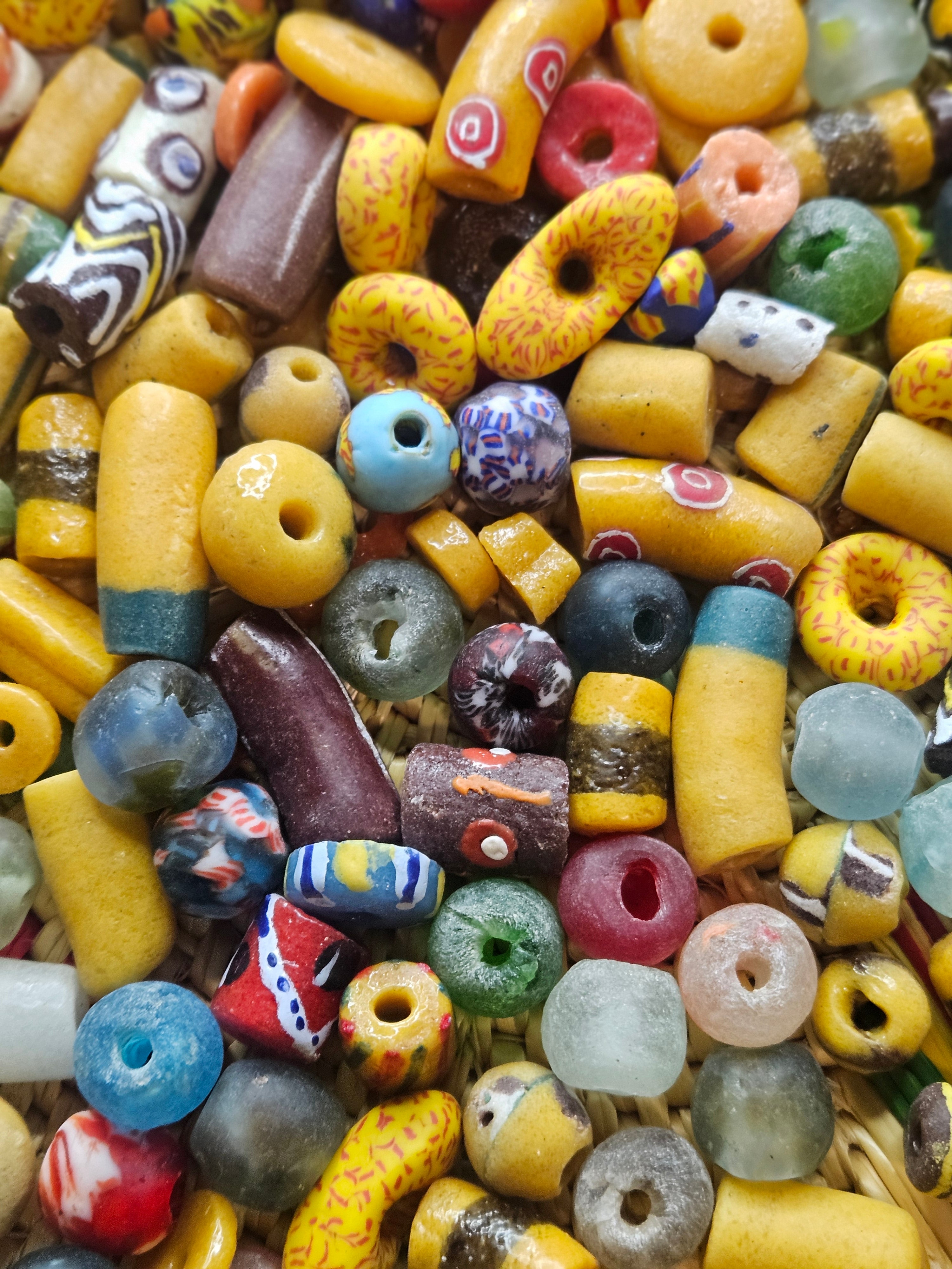 300+ Colorful African Glass Beads Mix
