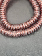 Authentic Dusty Plum Krobo Translucent Recycled Glass Rondelle Beads | Handmade Ghana Beads