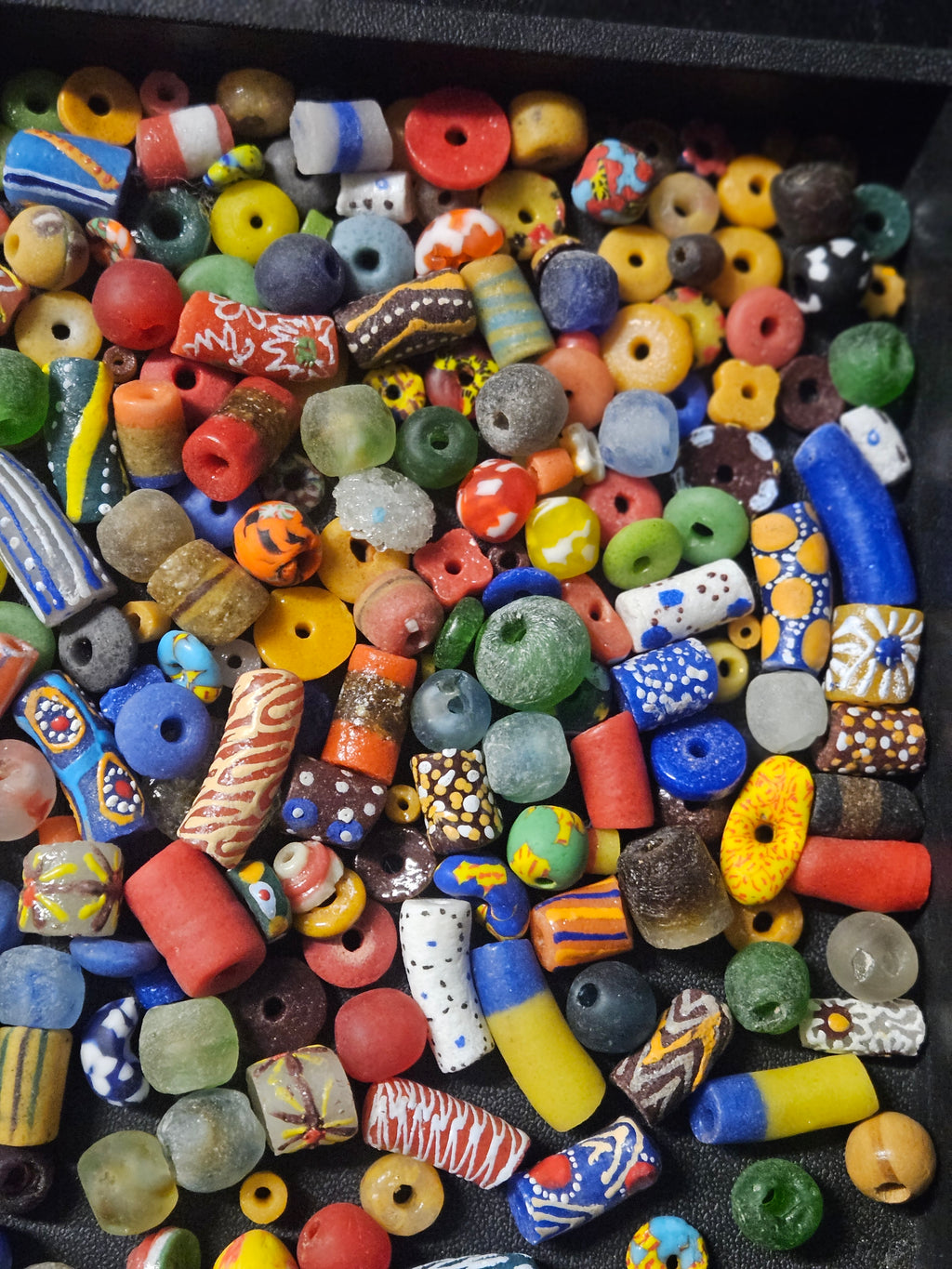 African Glass Bead Color & Texture Mix – Assorted Krobo Beads