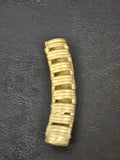 Handcrafted Ashanti Brass Curved Ladder Component Bead | Large Hole African Brass Focal Bead | Ghana Artisan Jewelry Connector 10-12x60mm