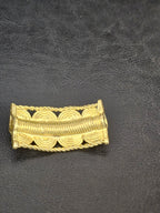 Handcrafted Curved Ashanti Brass Component Bead | Large Hole African Brass Bracelet Focal Bead | Ghana Artisan Brass Connector 25x50mm