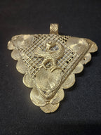 Oversized Sankofa Bird Adinkra Brass Pendant – Handcrafted in Ghana