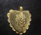Oversized Gye Nyame Adinkra Symbol Brass Pendant Handmade in Ghana