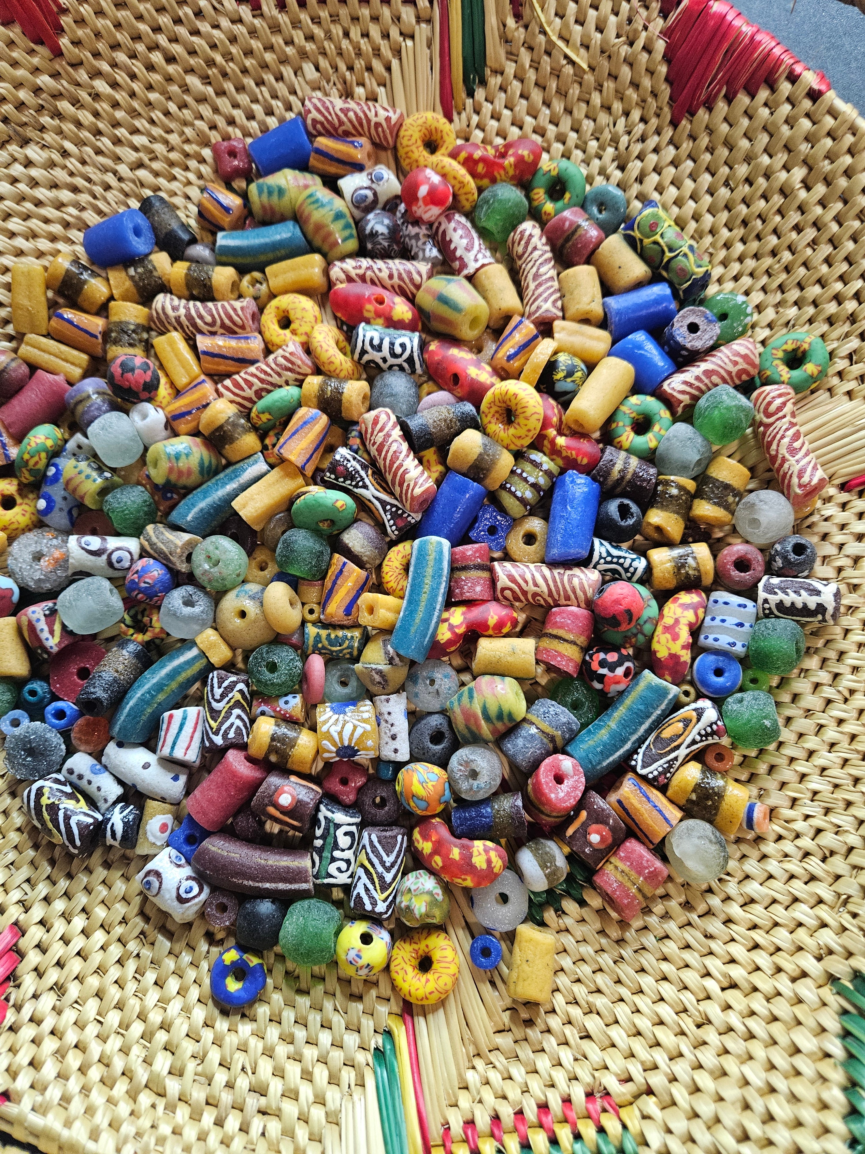300+ Krobo Recycled Glass Bead Soup Mix