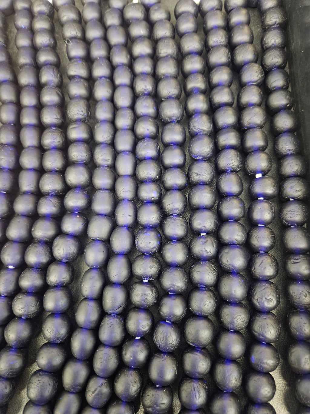 African Glass Beads – Deep Indigo Krobo Pocket Beads from Ghana