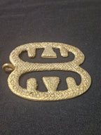 Large Handcrafted Ese Ne Tekrema African Brass Pendant | Authentic Ghana Adinkra Symbol