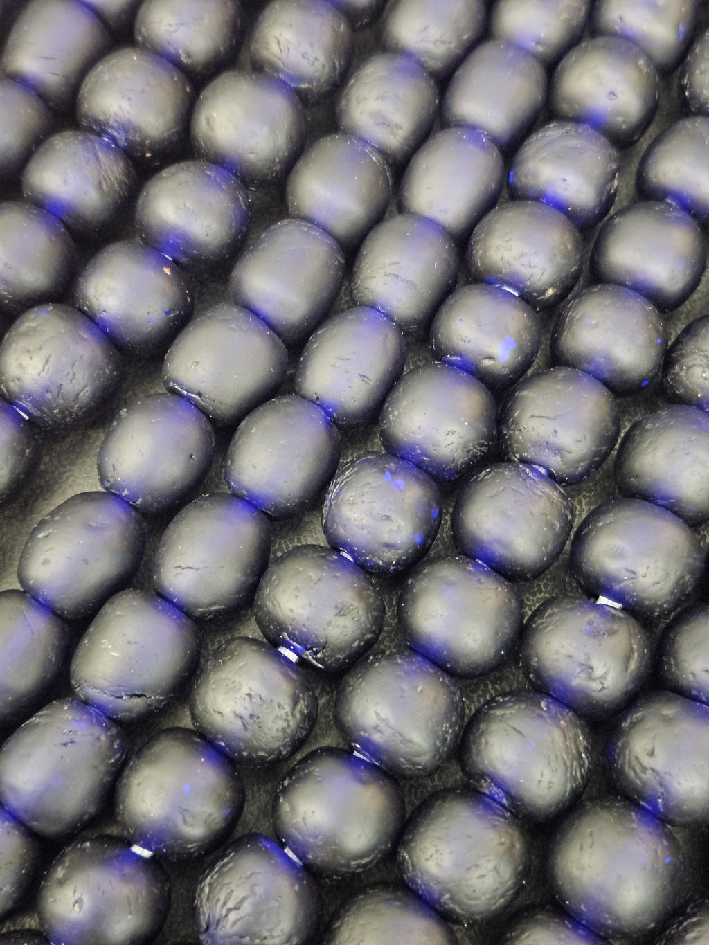 African Glass Beads – Deep Indigo Krobo Pocket Beads from Ghana