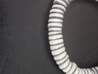 Handmade Ivory & Charcoal Krobo Glass Spacer Beads, African Recycled Glass Beads, Ghana Jewelry Making Supplies