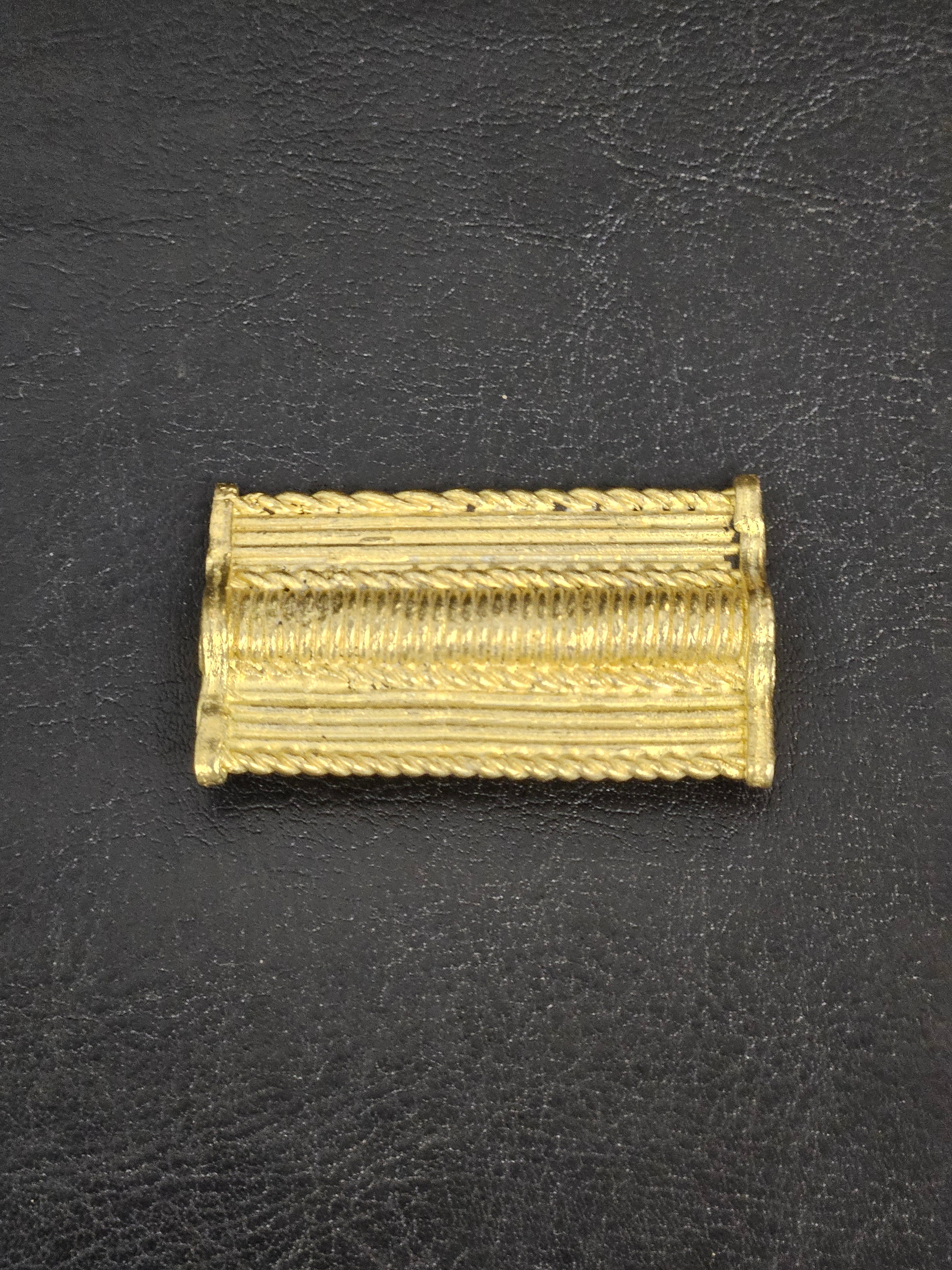 Handcrafted Ashanti Brass Barrel Component Bead | Large Hole African Brass Focal Bead | Ghana Artisan Jewelry Component 25-27x45-48mm