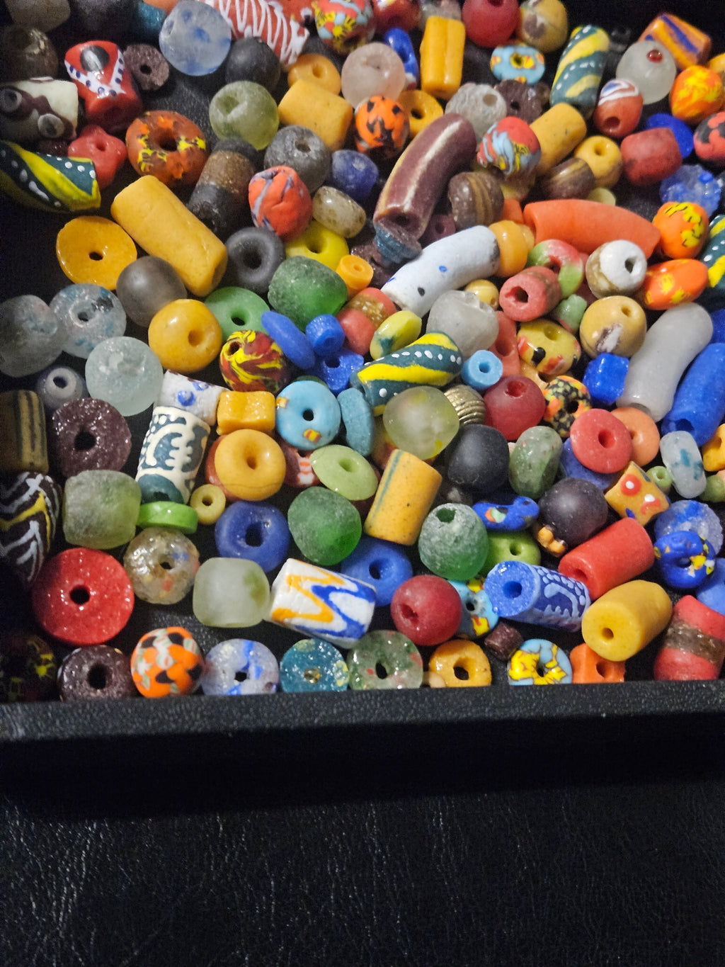 African Bead Soup Mix – Assorted Loose Krobo Glass Beads, 1 Cup