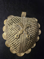 Oversized Akofena Adinkra Symbol Brass Pendant Handmade in Ghana