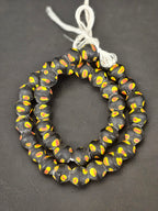 Vintage Venetian-Inspired Black Millefiori Trade Beads | Recycled Glass African Trade Beads | Large Hole Collector Beads