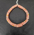 African Glass Beads – Painted Krobo Tubes, Terracotta