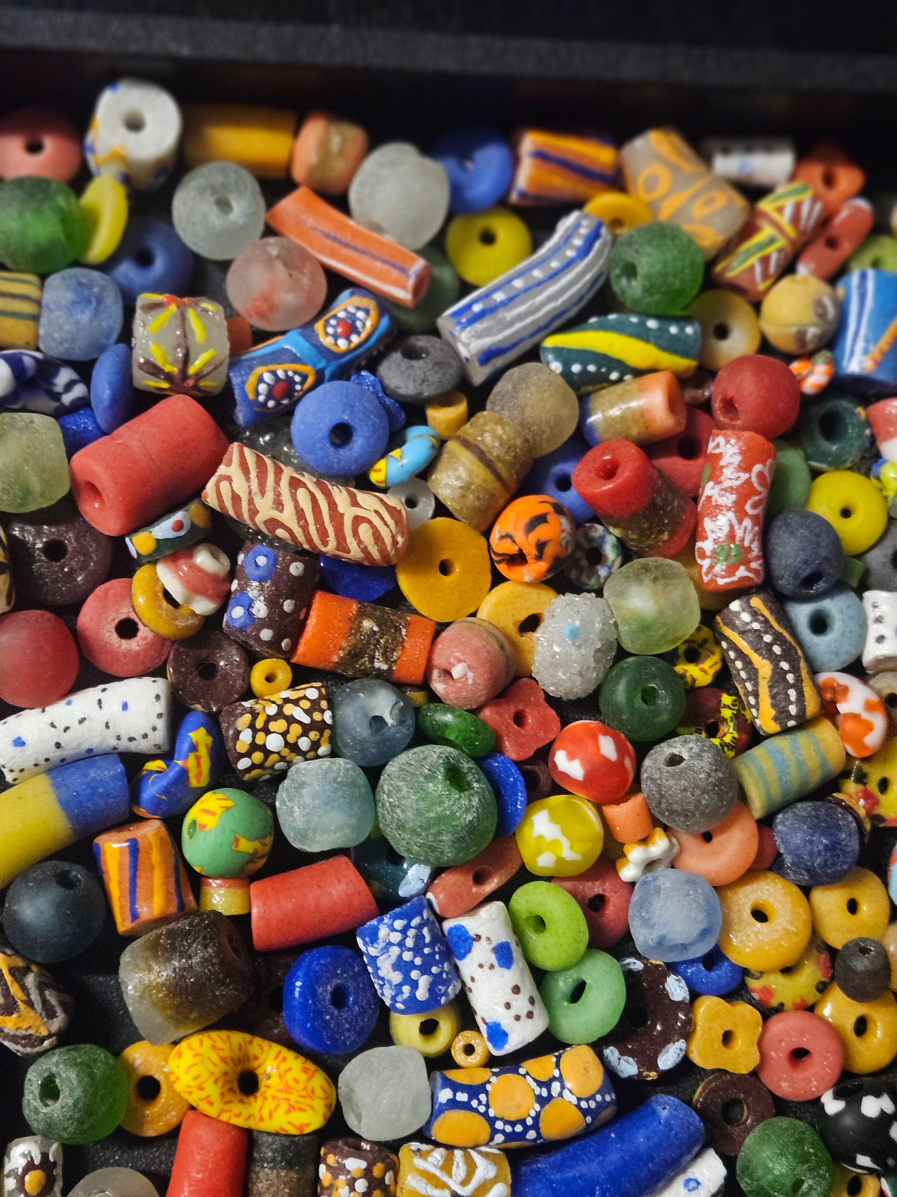 African Glass Bead Color & Texture Mix – Assorted Krobo Beads