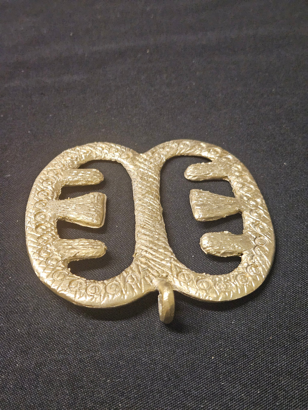 Large Handcrafted Ese Ne Tekrema African Brass Pendant | Authentic Ghana Adinkra Symbol