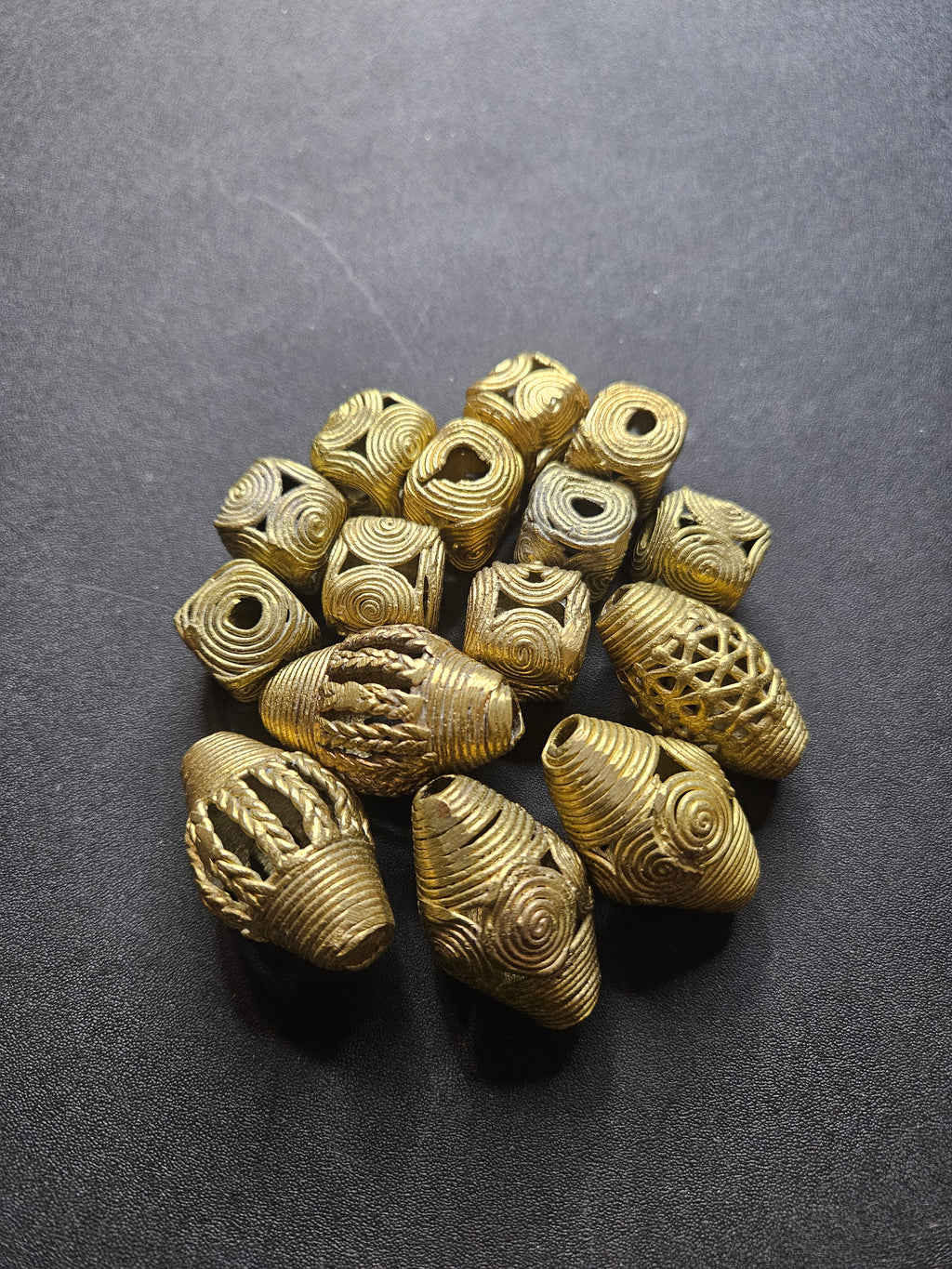 15 Ghana Ashanti Hollow Brass Beads – Artisan Openwork