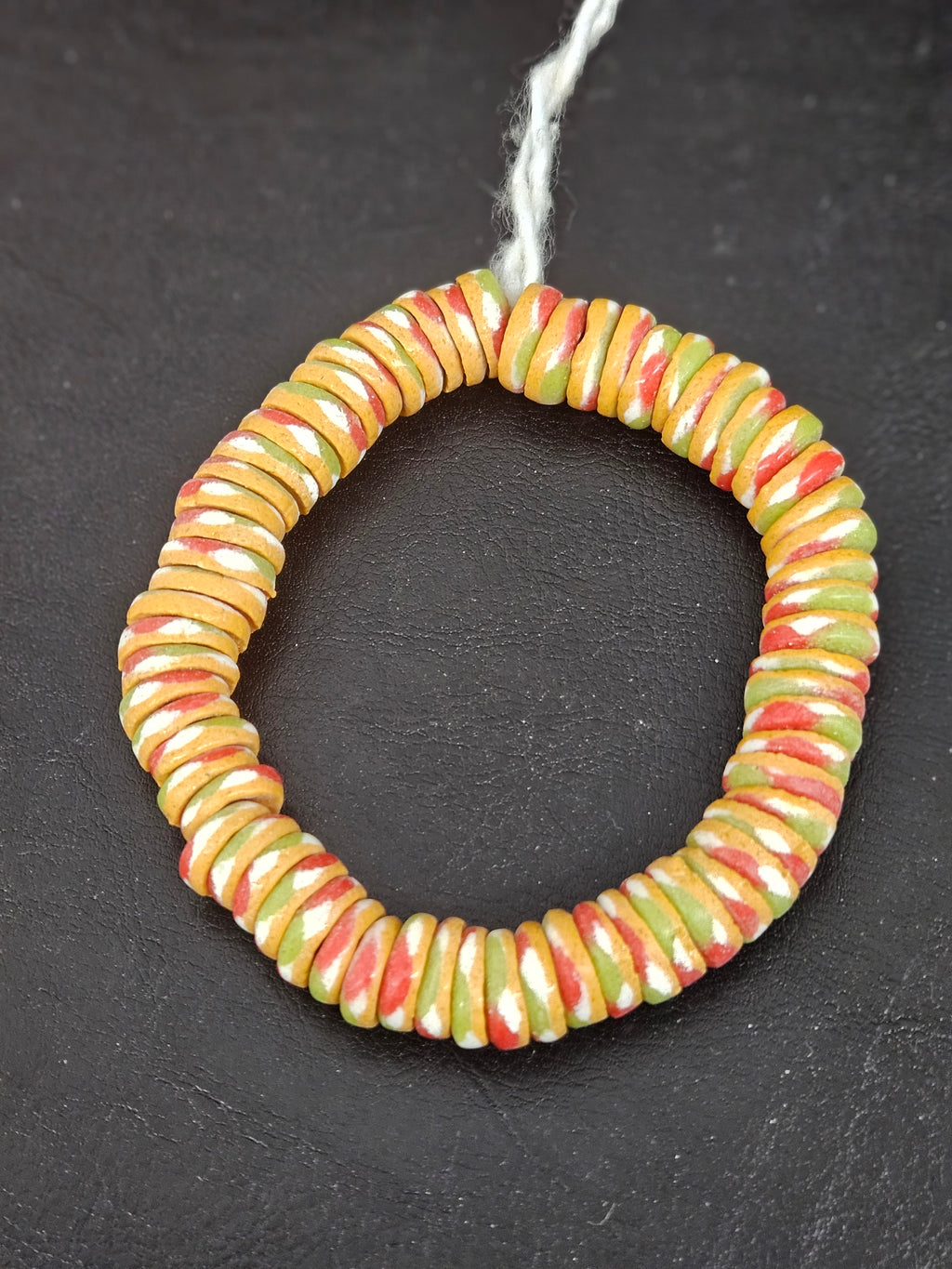 Mustard Gold Multicolor Krobo Glass Spacer Beads | Handmade Recycled Glass Beads from Ghana