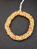 Mustard Gold Multicolor Krobo Glass Spacer Beads | Handmade Recycled Glass Beads from Ghana