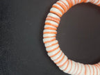 Handmade Ivory & Soft Coral Krobo Glass Spacer Beads, African Recycled Glass Beads, Ghana Jewelry Making Supplies