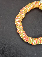 Mustard Gold Multicolor Krobo Glass Spacer Beads | Handmade Recycled Glass Beads from Ghana