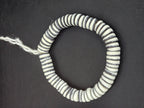 Handmade Ivory & Charcoal Krobo Glass Spacer Beads, African Recycled Glass Beads, Ghana Jewelry Making Supplies