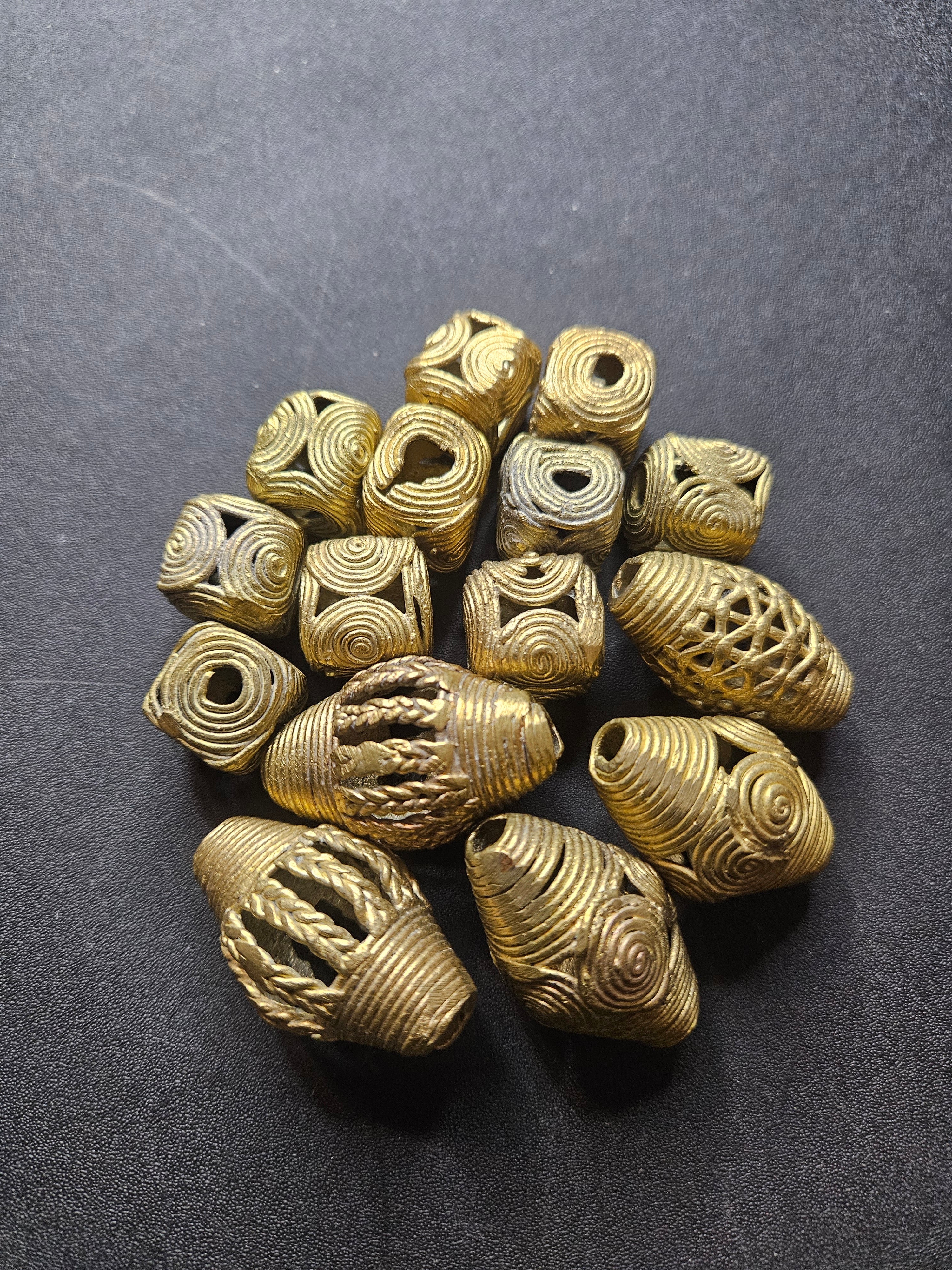 15 Ghana Ashanti Hollow Brass Beads – Artisan Openwork