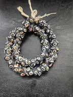 Designer Eye Trade Beads – Black, White & Multicolor 37–38 Beads