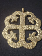 Large Handcrafted Onyame Dua African Brass Pendant | Authentic Ghana Adinkra Symbol