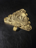 African Brass Tiger Pendant with Adinkrahene Symbol – Ghana