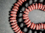 AADAMPO Curator Bundle™ | Coral Hand-Painted Krobo Rondelle Glass Beads & Matte Black Pocket Glass Beads | Handmade in Ghana