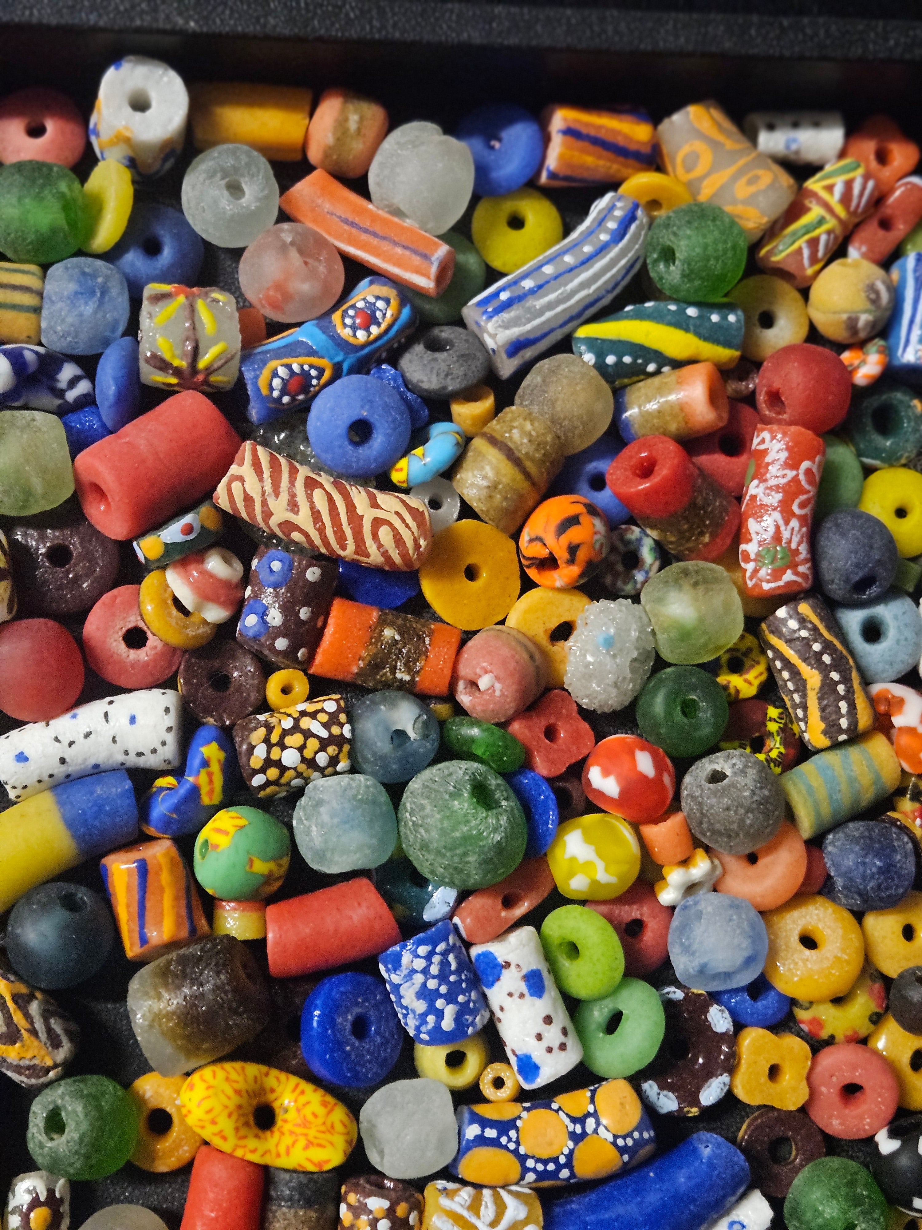 African Glass Bead Color & Texture Mix – Assorted Krobo Beads