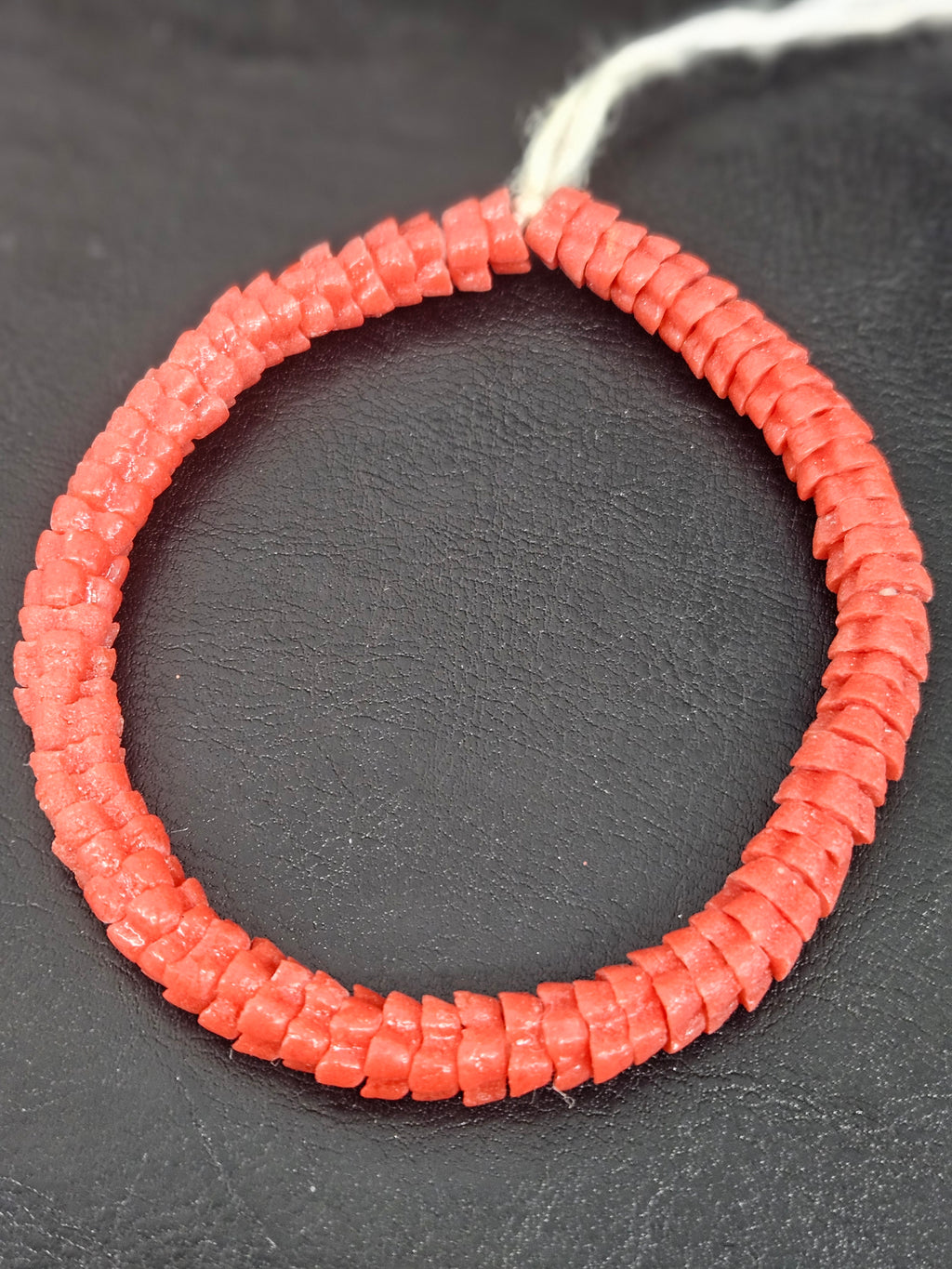 Coral Krobo Glass Spacer Beads, Handmade African Recycled Glass Beads, Ghana Jewelry Making Supplies