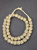 Handcrafted Ashanti Brass Filigree Cube Beads | Large Hole Ghana Brass Beads | African Brass Jewelry Making Supplies