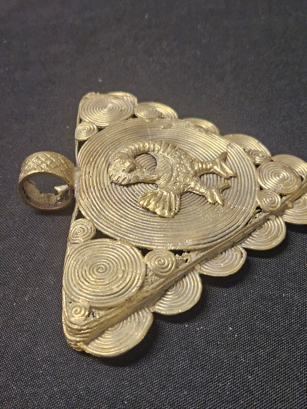 Sankofa Adinkra Symbol African Brass Pendant – Handmade in Ghana