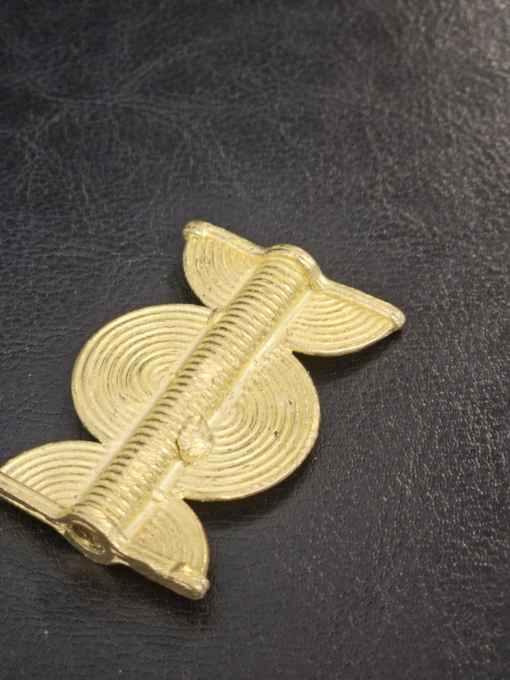 Handcrafted Ashanti Brass Statement Component Bead | Large Hole African Brass Focal Bead | Ghana Artisan Jewelry Component 35x48mm