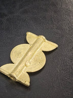 Handcrafted Ashanti Brass Statement Component Bead | Large Hole African Brass Focal Bead | Ghana Artisan Jewelry Component 35x48mm