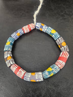African Glass Beads – Painted Krobo Long Tubes, Multicolor Krobo Beads