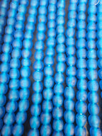 Handmade Blue Krobo Pocket Glass Beads from Ghana for Jewelry Making