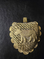 Large Ghana Brass Tiger Statement Pendant – Adinkrahene Design