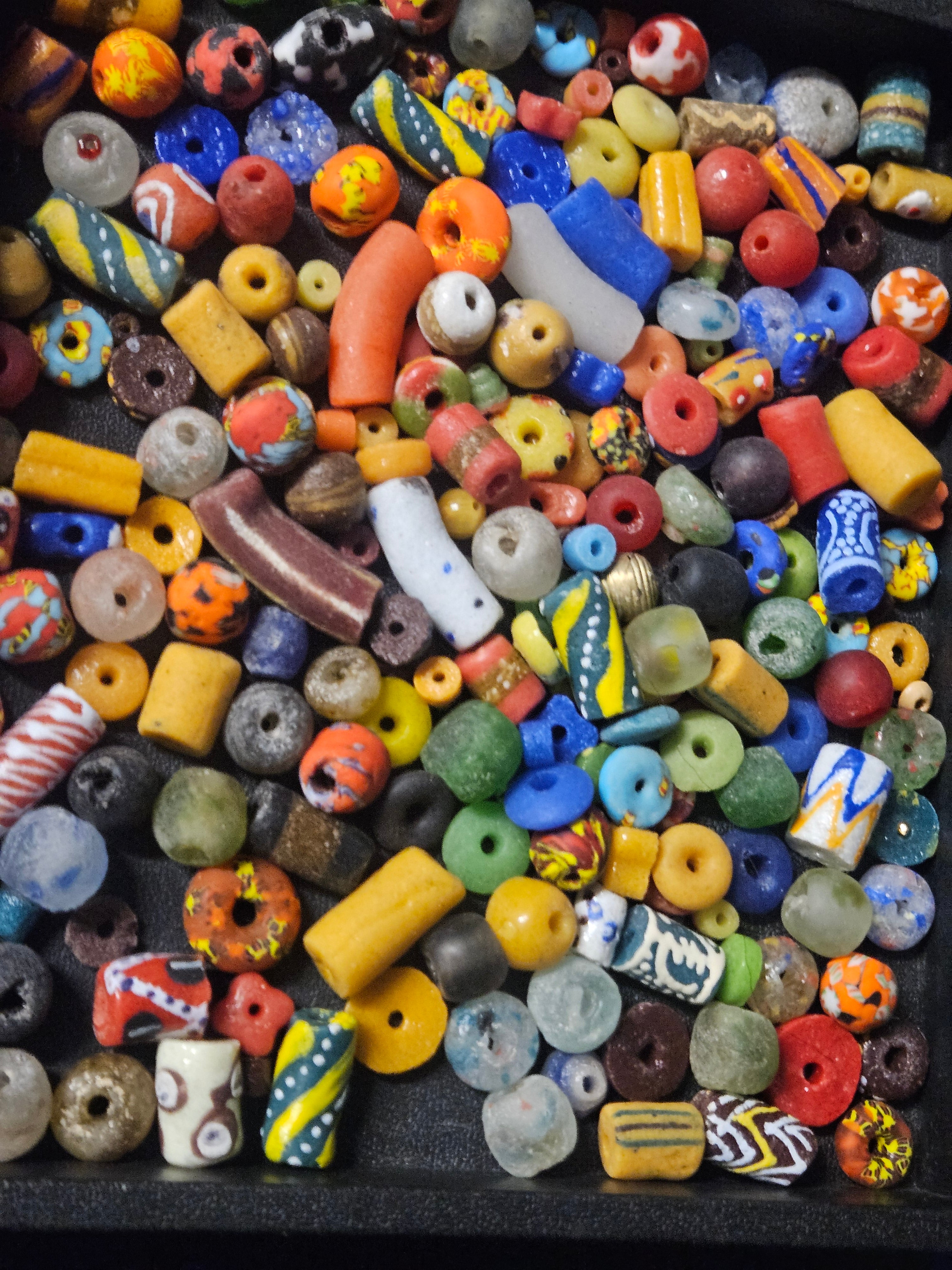 African Bead Soup Mix – Assorted Loose Krobo Glass Beads, 1 Cup