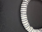 Handmade Ivory & Charcoal Krobo Glass Spacer Beads, African Recycled Glass Beads, Ghana Jewelry Making Supplies