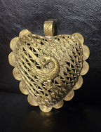 Oversized Sankofa Bird Adinkra Brass Pendant Handmade in Ghana