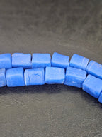 Royal Cobalt Cube Tube Krobo Powdered Glass Beads | Handcrafted in Ghana