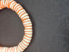 Handmade Ivory & Soft Coral Krobo Glass Spacer Beads, African Recycled Glass Beads, Ghana Jewelry Making Supplies