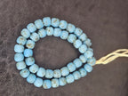 Authentic Krobo Powdered Glass Beads Ghana | Matte Sky Blue Recycled Glass Beads | 13–14mm
