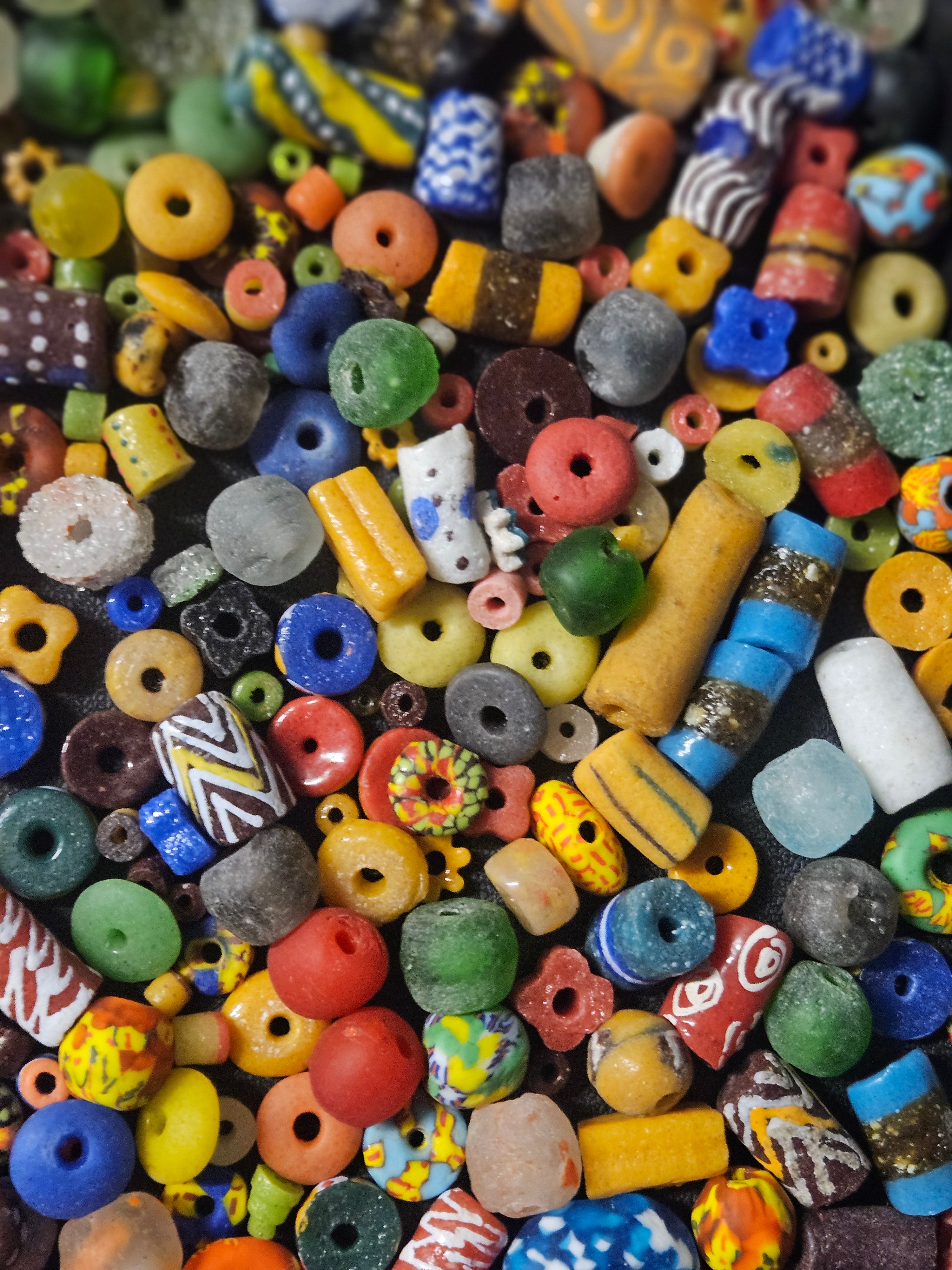 Mixed Shape African Glass Beads – Krobo Bead Soup Assortment