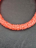 Coral Krobo Glass Spacer Beads, Handmade African Recycled Glass Beads, Ghana Jewelry Making Supplies